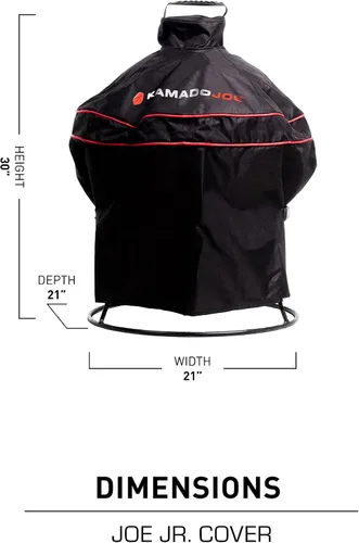 Vista 5 de Kamado Joe Joe Jr KJ15080420 - Parrilla de carbón de cerámica portátil de 13.5 pulgadas con mango superior y doble costura en negro