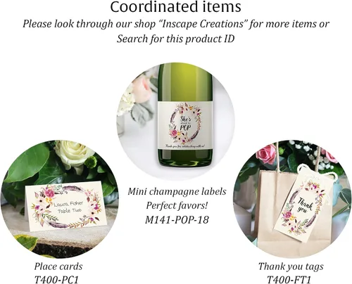Vista 9 de BOHO - Tarjetas de predicción y consejos – Paquete de 25 – Juegos de baby shower BOHEMIAN Pink GIRL, deseos florales para nuevos padres, mamá y papá