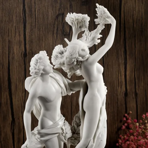Vista 5 de Veronese Design 14 pulgadas Apolo y Daphne griego escultura resina mármol blanco acabado