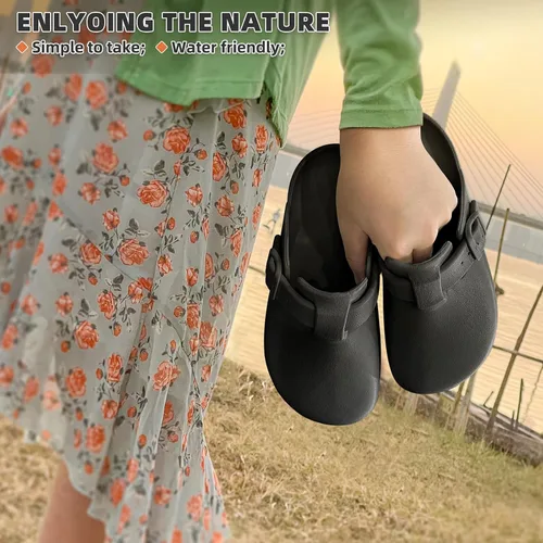 Vista 8 de Bigant Zuecos para mujer, zapatos Mercy Mules para mujer, zapatos de enfermera, zapatos de trabajo de jardín