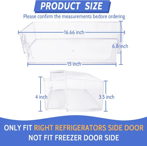 Vista 3 de Wadoy W11239961 - Contenedor de repuesto para puerta de refrigerador Whirlpool lado a lado, compatible con WRS325SDHZ WRS325SDHZ00 WRS325SDHZ05
