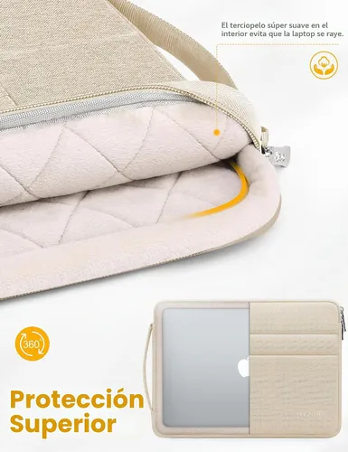 Vista 5 de HYZUO Funda para portátil de 14-15 pulgadas para MacBook Air 15 M5, color Arena