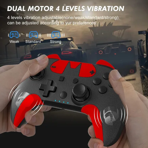 Vista 4 de Controlador de interruptor inalámbrico para Nintendo SwitchSwitch OLEDSwitch Lite con botón macro, función turbo de 3 niveles, vibración ajustable