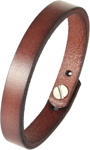 Vista 8 de HZMAN Brazalete de Cuero Ajustable Hecho a Mano Estilo Steampunk Muñequera de Cuero Minimalista