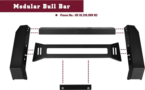 Vista 6 de TAC - Barra de toro modular con LED compatible con RAM 1500 2009-2018 RAM 1500 Classic 2019-2023 (excluye Rebel y Warlock), protector de cepillo