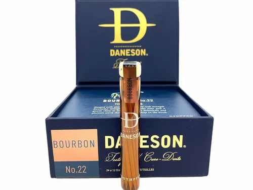 Vista 2 de Daneson - Palillos de dientes de madera Bourbon Single Malt! ¡Palillos de dientes con sabor a infusión de whisky! Esencia de whisky envejecido