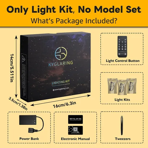 Vista 2 de Kyglaring LED Light Kit Compatible with Lego 11376 Ford Model T Building Blocks, Upgrade Remote Control Lighting Accessories for Lego 11376