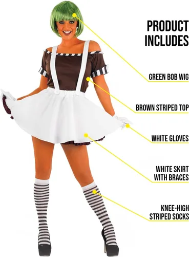 Vista 3 de Fun Shack Womens Chocolate Factory Costume, Chocolate Costume Adult, Book Character Halloween Costumes for Women