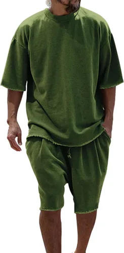 Vista 9 de Camisas hawaianas para hombre, manga corta, verano, casual, transpirable, clásica, holgada, pantalones cortos, trajes deportivos al aire libre