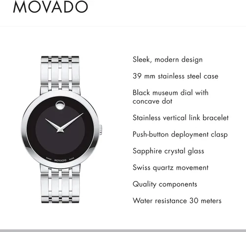 Vista 2 de Movado Hombres Esperanza - 0607057, 39 mm, Acero inoxidable