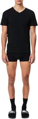 Vista 4 de Lacoste Camiseta ajustada con cuello en V para hombre, 100% algodón, paquete de 3