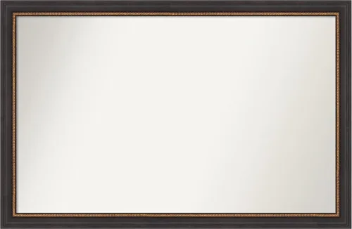 Vista 76 de Amanti Art Espejo de baño negro para sobre el fregadero, 23 x 23 pulgadas, espejo cuadrado negro Ashton, marco de madera tradicional mediano, se