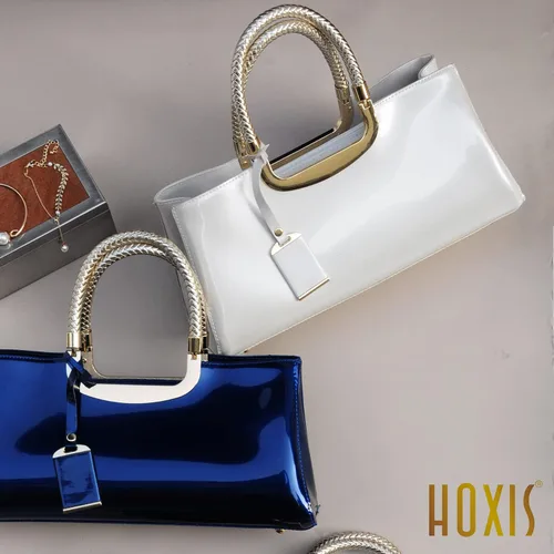Vista 6 de HOXIS Bolso de hombro brillante de falso cuero patentado, estructurado, para mujer, para fiesta nocturna, bolso tipo morral