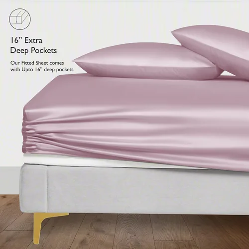 Vista 2 de LINENWALAS Sábana ajustable solo viscosa derivada de bambú, sábana inferior para cama de tamaño Twin XL, bolsillo profundo de 16", ajuste ceñido