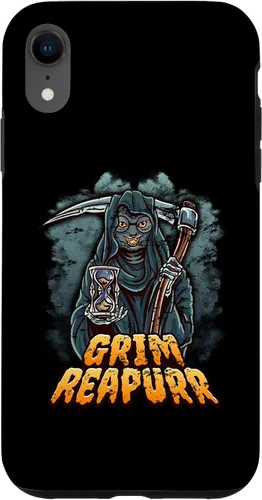 Vista 8 de iPhone 13 Grim Reapurr divertido disfraz de Halloween calabaza Parca gato caso