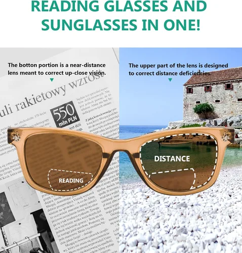 Vista 5 de Eyekepper Gafas de sol bifocales clásicas para mujer, paquete de 5