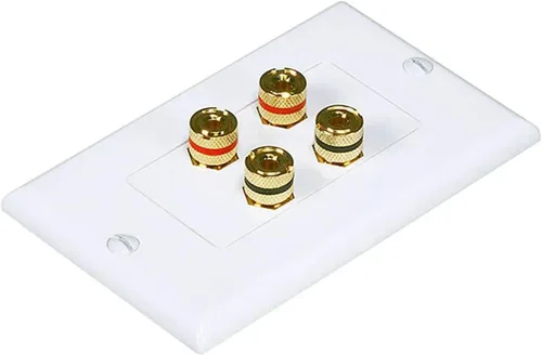 Vista 3 de iMBAPrice 2 conectores tipo acoplador Banana Plug Binding Post Wall Plate para 1 altavoces