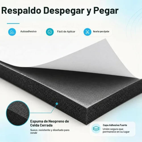 Vista 3 de DGSL Hojas de espuma adhesiva de neopreno, 12'' de ancho x 59'' de largo x 1/2'' de grosor, hoja de almohadilla de goma autoadhesiva tipo esponja