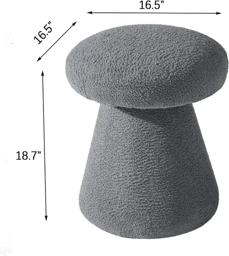 Vista 2 de Joveco Reposapiés otomano,Taburete de pie de seta,Taburetes de tocador tapizados de terciopelo de peluche