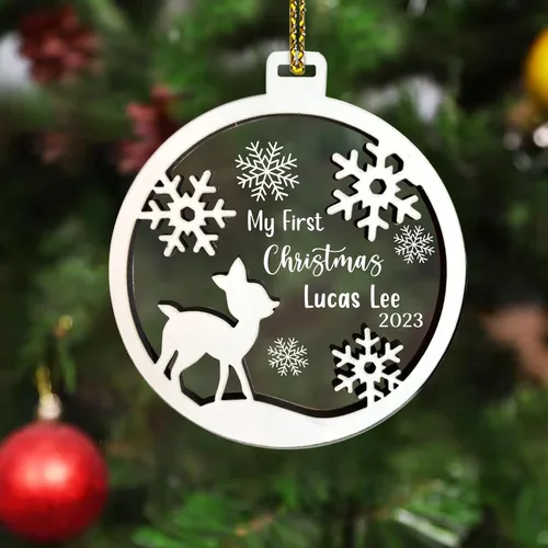 Vista 12 de NAZENTI Adorno de cerámica personalizado para bebé recién nacido, estadísticas de nacimiento, regalo de nueva mamá, primera Navidad del bebé