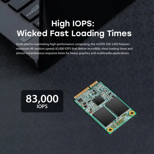 Vista 6 de Transcend MSA220S mSATA III SSD de 64 GB, caché SLC Unidad interna de estado sólido, corrección de errores LDPC ECC, compatible con computadora