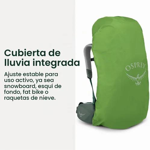 Vista 5 de Osprey Atmos AG LT 50L Mochila de mochilero para hombre, color negro