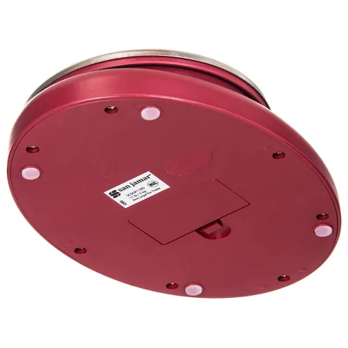 Vista 5 de San Jamar - Báscula digital de metal para alimentos, báscula de cocina, báscula de gramos con pilas para cocinar, hornear, preparar comidas, Rojo
