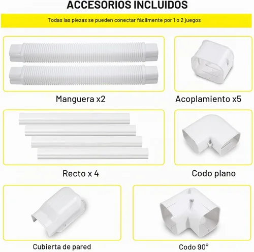 Vista 7 de DWALE Kit de cubierta decorativa de PVC de 3 pulgadas y 17 pies, mini cubierta de línea dividida, para aire acondicionado mini split sin conductos