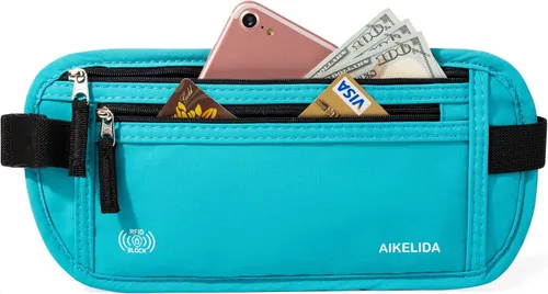 Vista 21 de Cinturón de dinero para pasaporte para mujeres y hombres - Cartera de viaje Negro