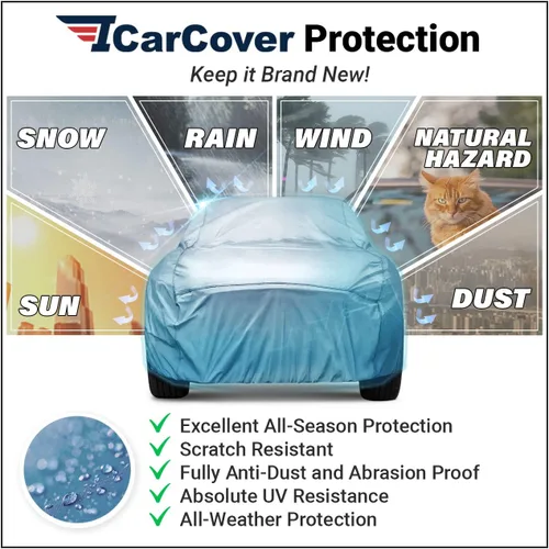Vista 4 de iCarCover Compatible con Chevy Spark 2012-2022 cubierta de automóvil para automóviles, ajuste completo, acolchado, exterior, impermeable, fundas