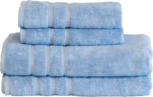 Vista 73 de Mosobam Lujoso juego de toallas turcas de 4 piezas XL, 35 x 70 pulgadas, 16 x 30 pulgadas, azul Allure de gran tamaño, 700 GSM, viscosa de bambú