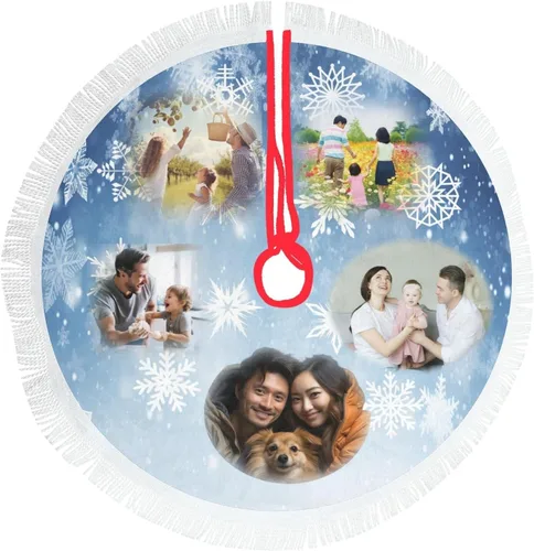 Vista 13 de Custom Tree Skirt With Pet Face - Personalized With Photo, Cat Face