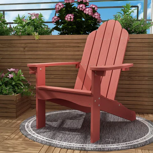 Vista 22 de LUE BONA HDPS Sillas Adirondack, 1 silla, patio exterior de larga duración para todas las estaciones, soporte para tazas oculto, 350 libras, azul