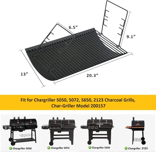 Vista 4 de Repuestos de bandeja para cenizas de carbón de 20 pulgadas para Char Griller 5050 5072 5650 2123 2223 2823 Bandeja para parrilla Chargriller 200157