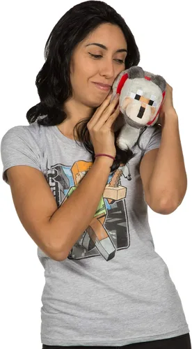 Vista 3 de Lobo de peluche de Minecraft con etiqueta, 15 In