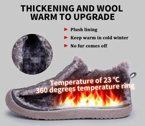 Vista 3 de Eagsouni Botas de nieve para hombre y mujer, zapatos de invierno, antideslizantes, resistentes al agua, totalmente forradas de piel, para exteriores