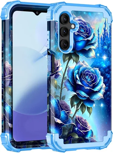 Vista 10 de Miqala Funda para Galaxy A14 5G, que brilla en la oscuridad, tres capas, resistente, a prueba de golpes, protección completa, parachoques