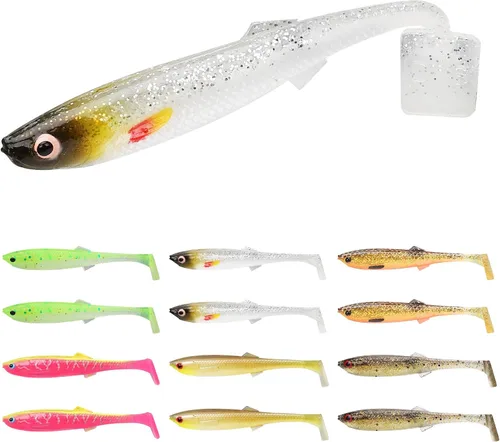 Vista 15 de TRUSCEND Shadtale Easy Catch Soft Fishing Lures, Unique Vibration and Action for Various Rigs, Paddle Tail Swimbaits Trailer for Bass, Trout