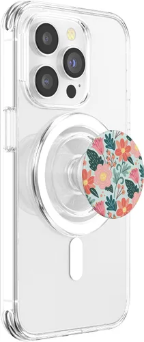 Vista 4 de Lindo jardín botánico colorido patrón floral PopSockets MagSafe PopGrip para iPhone