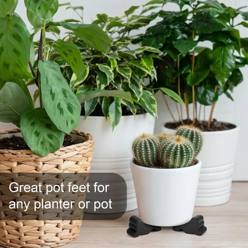 Vista 5 de Kigeli 6 patas de resina para macetas de jardín para exteriores, 3 pulgadas de largo, 1.5 pulgadas de alto, flores hechas a mano, elevador