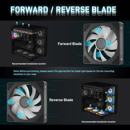 Vista 2 de DARKROCK Ventiladores de caja con diseño de espejo infinito F120 3in1 4.724
