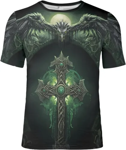Vista 29 de GLUDEAR Camiseta Vikings para hombre, novedad con estampado 3D de mitología nórdica Aurora Galaxy Life Tree