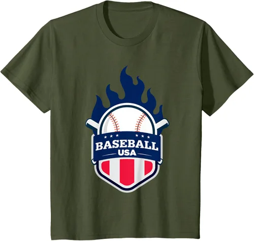Vista 12 de Baseball USA Support the Team Shirt - Camiseta con la bandera de Estados Unidos, Blanco, S