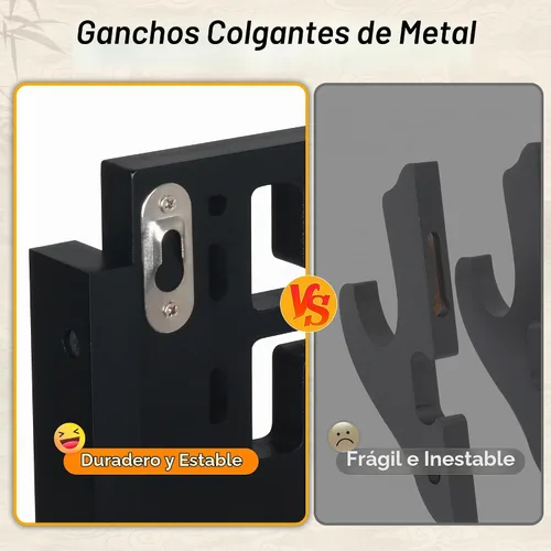 Vista 2 de Alyoen Soporte de pared Katana para espada Samurai con gancho acolchado de terciopelo y patrón de dragón, soporte de espada para sable de luz