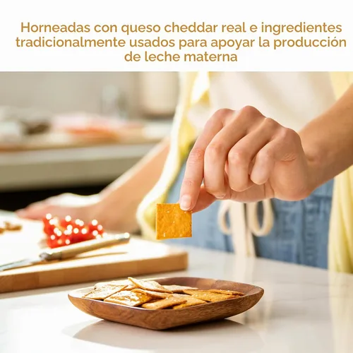 Vista 3 de Munchkin® Milkmakers® - Golosinas crujientes de queso cheddar para la lactancia, con avena y linaza, 6