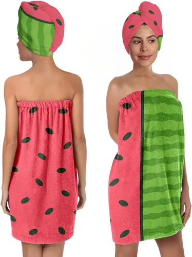 Vista 21 de Juego de toallas de baño y toallas para el cabello para mujer, suave y absorbente de microfibra de secado rápido, con cierre elástico, toalla de spa