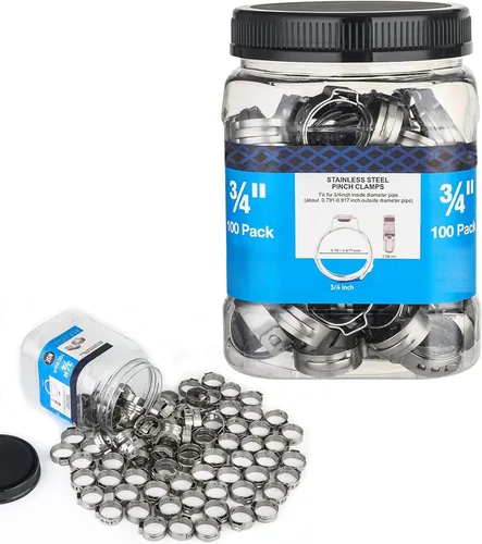 Vista 7 de Paquete de 100 anillos de abrazadera Pex de 1/2 pulgada, acero inoxidable 304 de alta calidad
