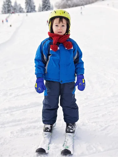 Vista 2 de Guantes de esquí de invierno guantes impermeables con forro de algodón cálido para niños