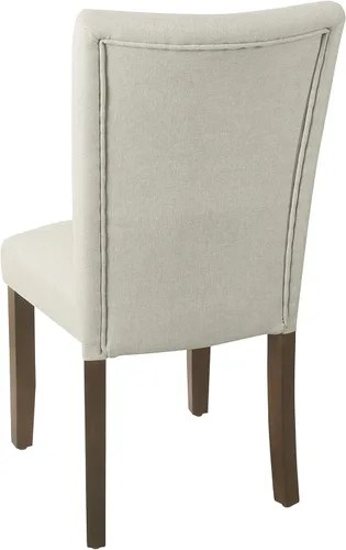 Vista 6 de HomePop Silla de comedor clásica Parsons - Tejido gris (juego de 2)