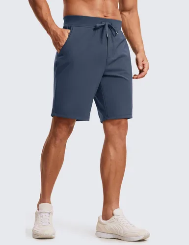 Vista 4 de CRZ YOGA Men's Four-Way Stretch Workout Shorts - 9'' Linerless Soft Durable for Casual Athletic with Pockets